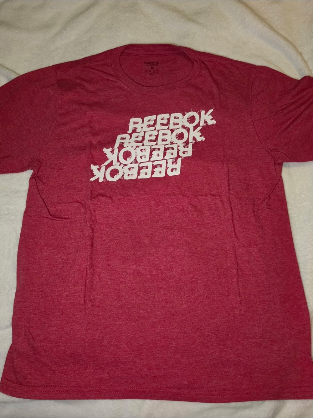 Reebok Men’s Heather Red Short Sleeve Logo Tee
